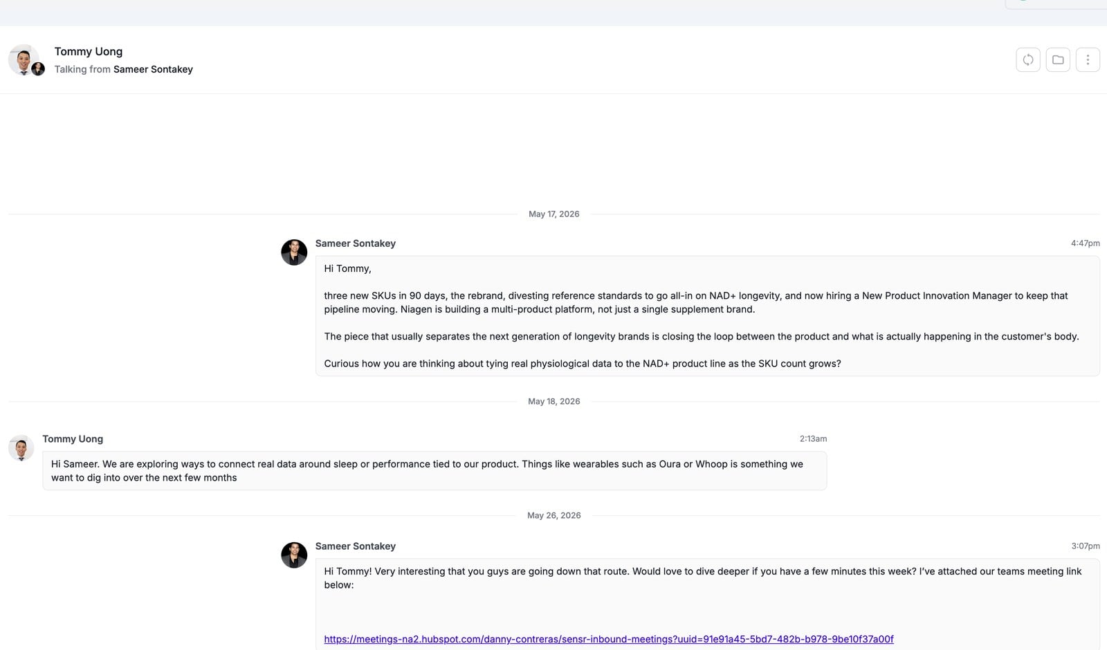 Real conversation our AI started with a prospect, example 5